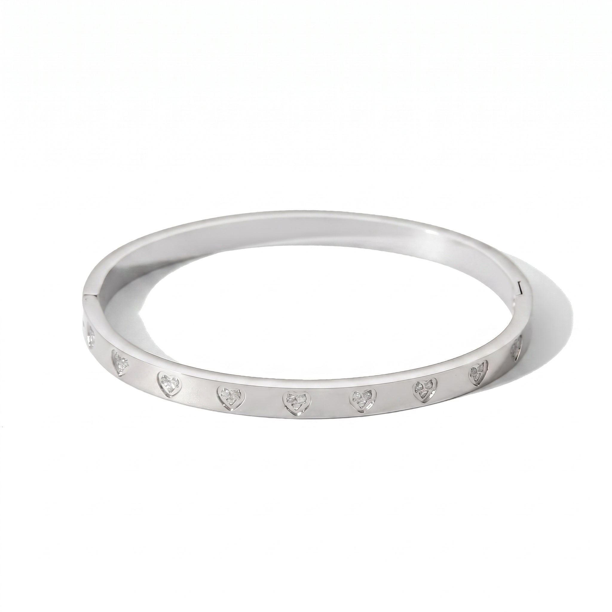 Close-up of the elegant stainless steel bracelet with white background
