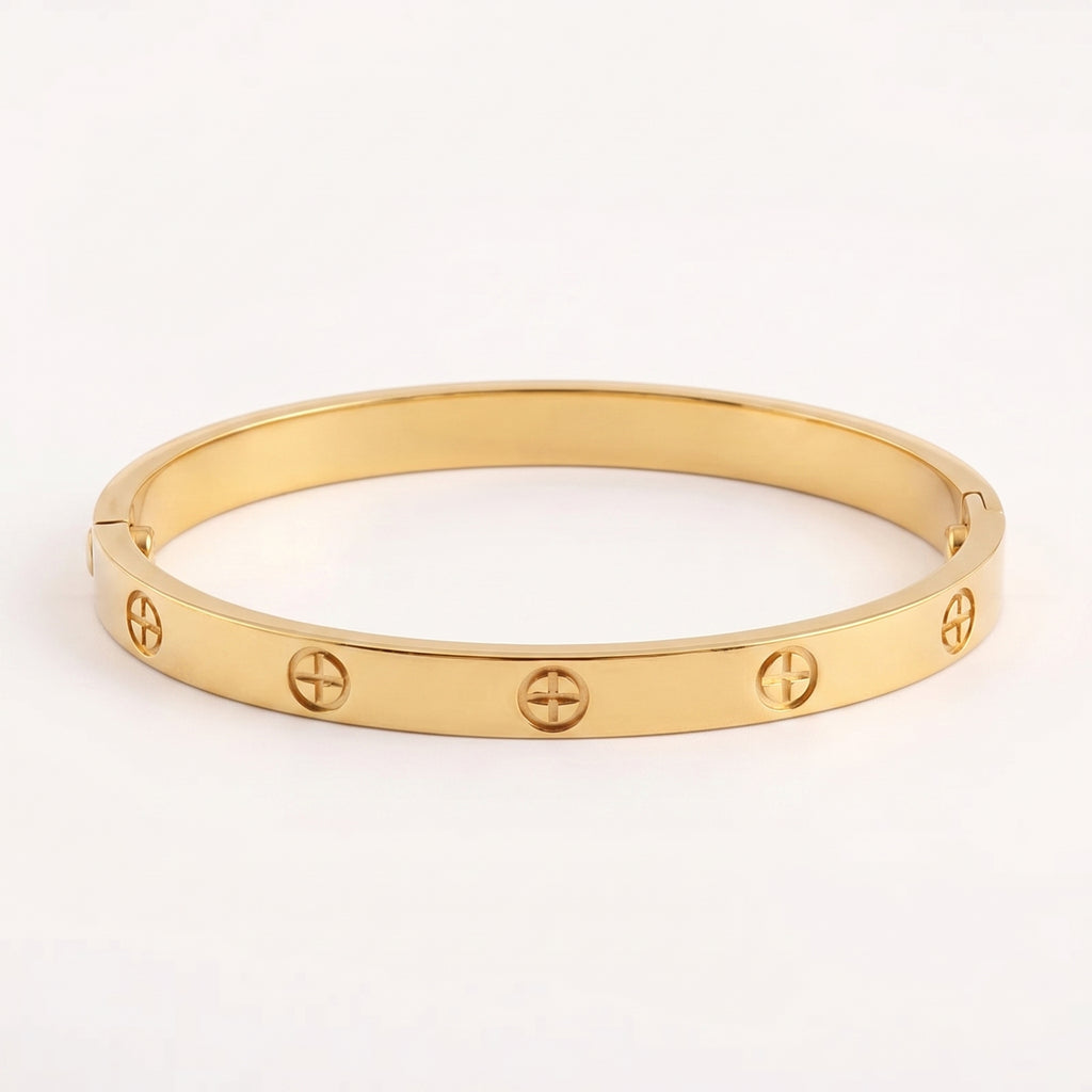 Top section of the white background, hinting at the elegance of the titanium steel bracelet.